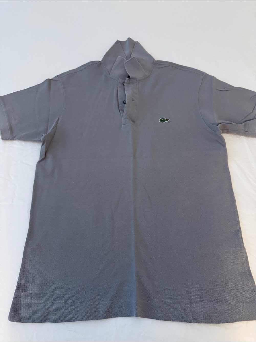 Lacoste Men’s Pique Polo - Gray with Green Croc